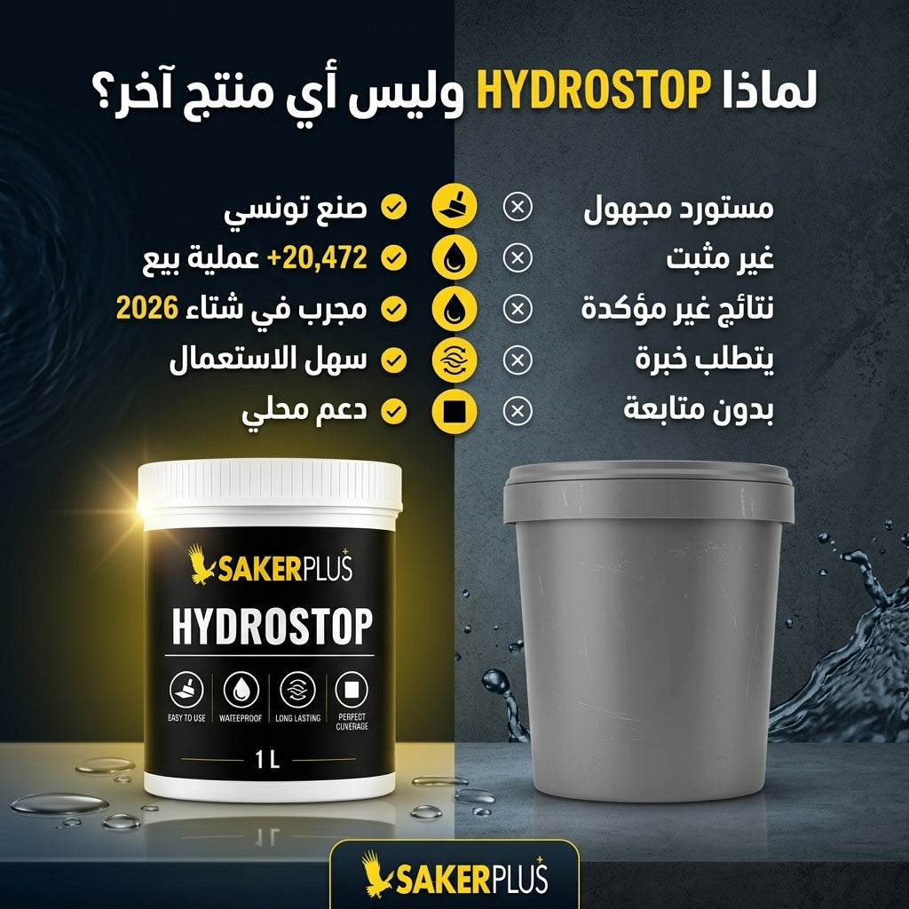HYDROSTOP – أقوى عازل مائي غير مرئي لكل الأسطح